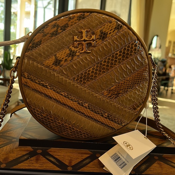 Tory Burch Kira Chevron Exotic Circle Bag - Picture 2 of 13